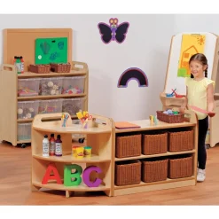 Millhouse™ Shelf Unit with Display/Mirror Back and 6 Baskets