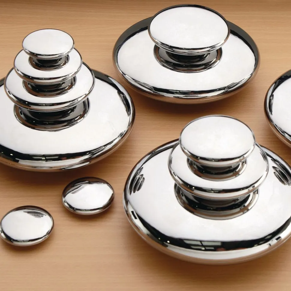 Mirrored Stacking Pebbles Silver - 20 pack