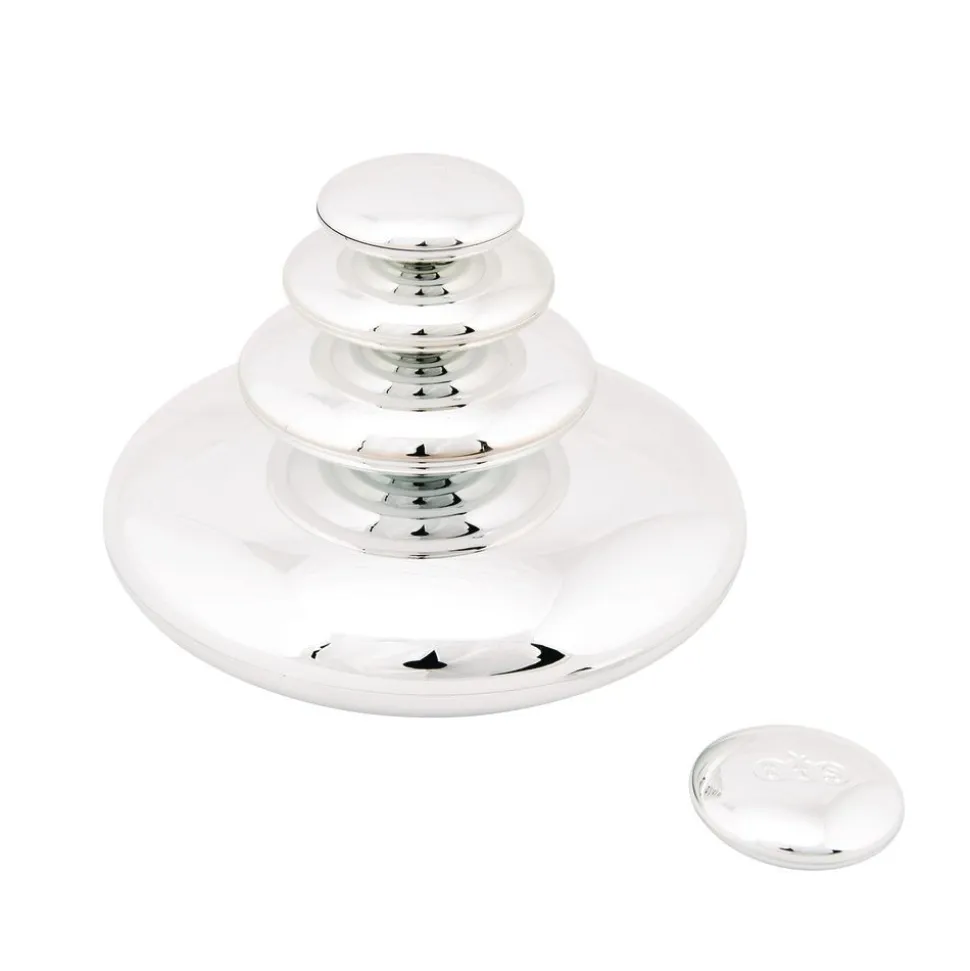 Mirrored Stacking Pebbles Silver - 20 pack