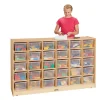 Mobile Cubbie Storage - 30 Cubbies, With Clear Trays