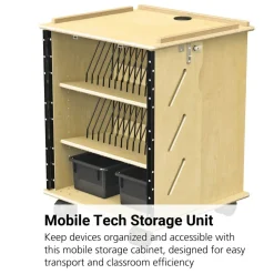 Mobile Laptop and Tablet Storage Cabinet with Casters