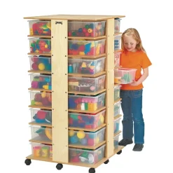 Mobile Tower - 32 Cubbies, With Clear Trays