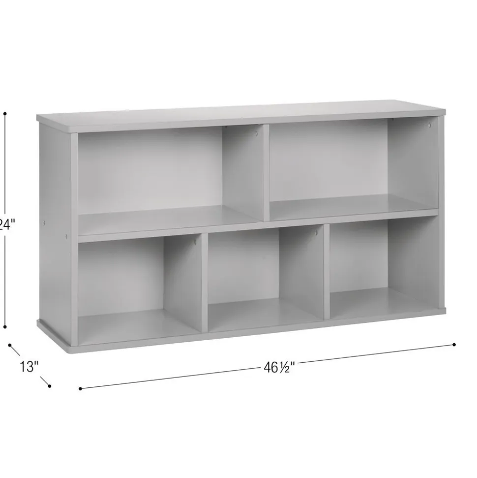 Modern Mist Laminate 5-Compartment Storage Cabinet 24" Height - Light Gray