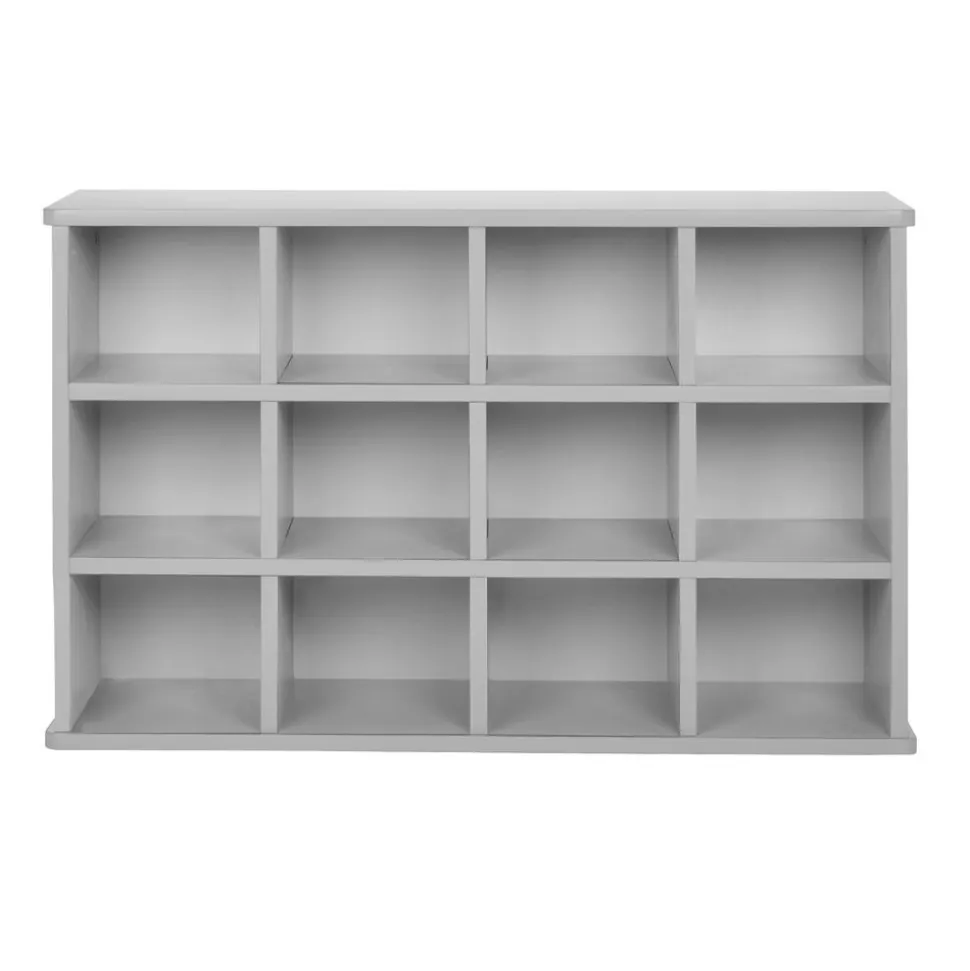 Modern Mist Laminate 12-Cubby Storage Cabinet - Light Gray