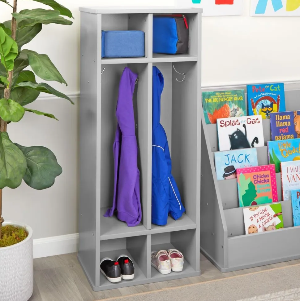 Modern Mist Laminate 2-Section Coat Locker - Light Gray