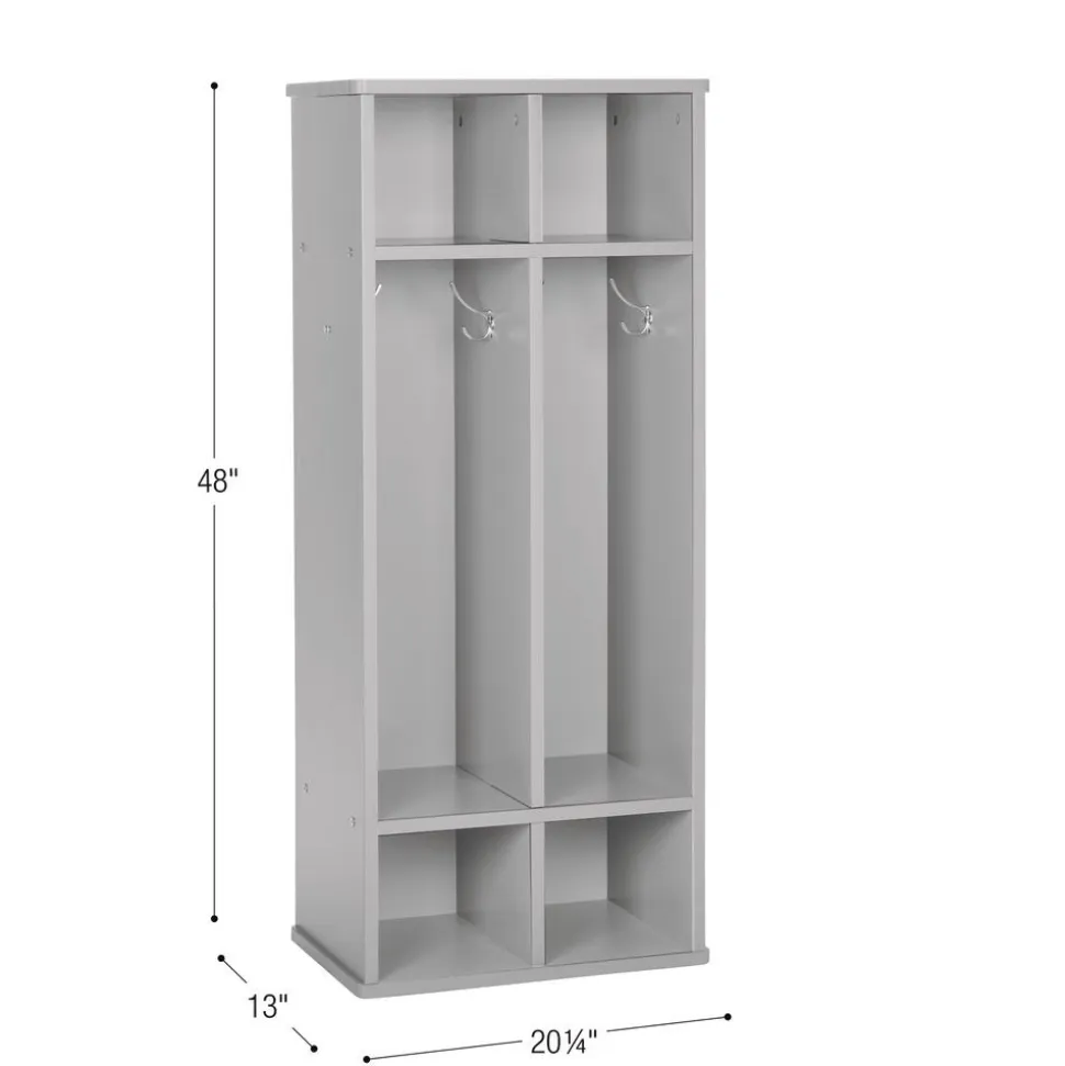 Modern Mist Laminate 2-Section Coat Locker - Light Gray