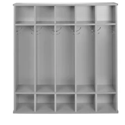 Modern Mist Laminate 5-Section Coat Locker - Light Gray