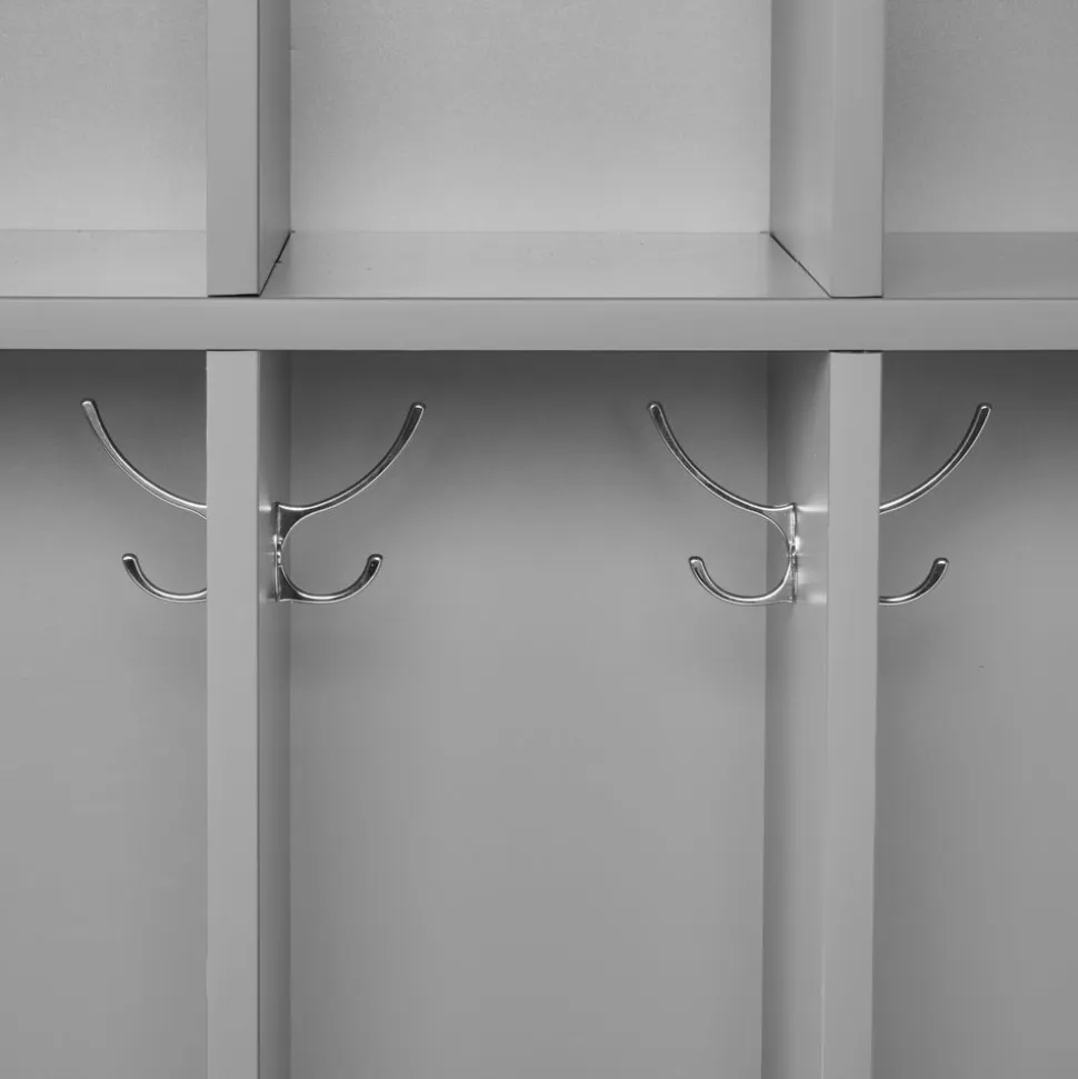 Modern Mist Laminate 5-Section Coat Locker - Light Gray