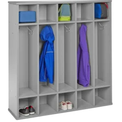 Modern Mist Laminate 5-Section Coat Locker - Light Gray