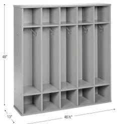 Modern Mist Laminate 5-Section Coat Locker - Light Gray