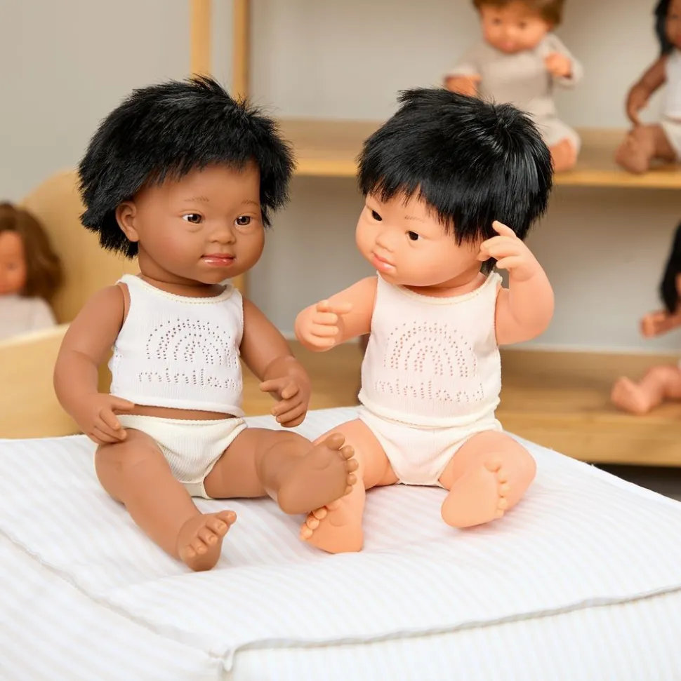 Multicultural Boy Down Syndrome 15" Dolls 4 Piece Kit