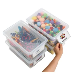 MyPerfectClassroom® Clear Easy Label Bins with Lids - Set of 4