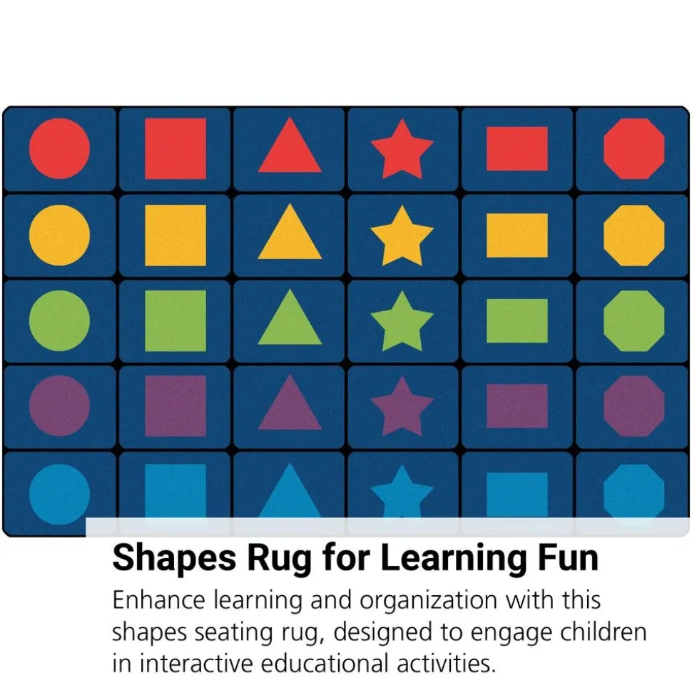MyPerfectClassroom® Learning Shapes Seating Rug - 7'6" x 12' Rectangle
