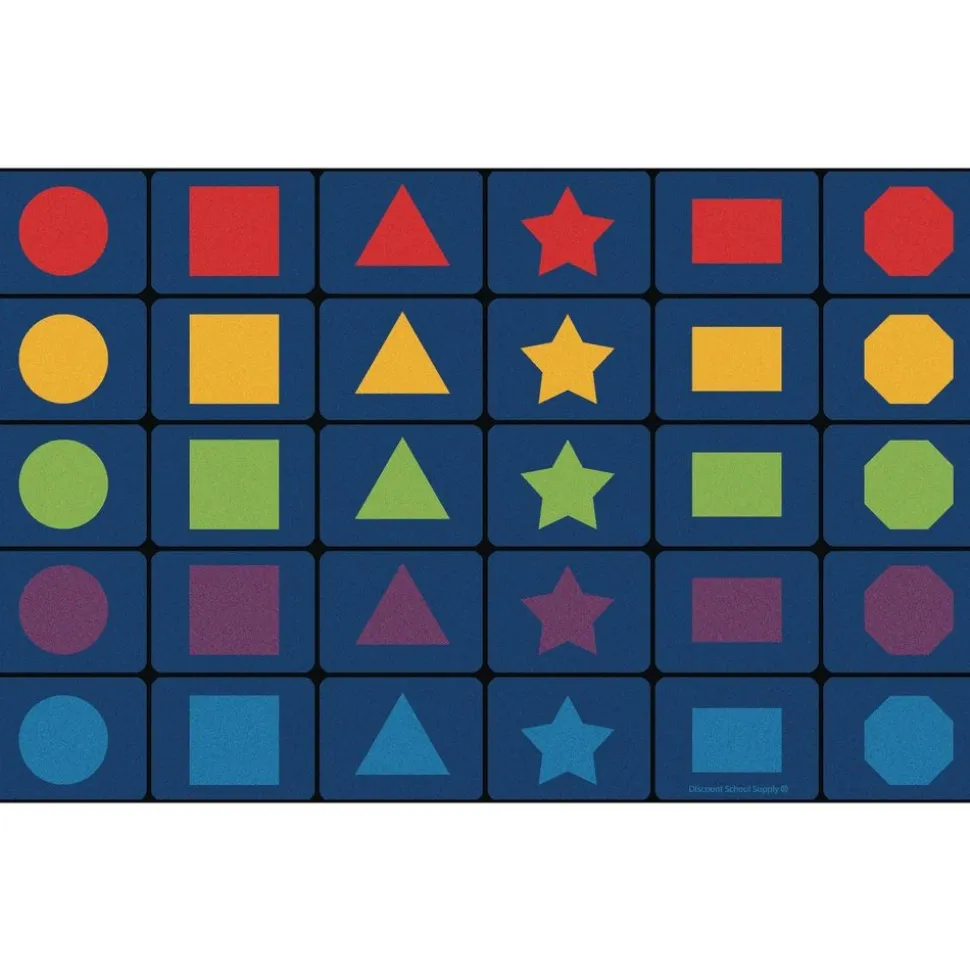 MyPerfectClassroom® Learning Shapes Seating Rug - 7'6" x 12' Rectangle