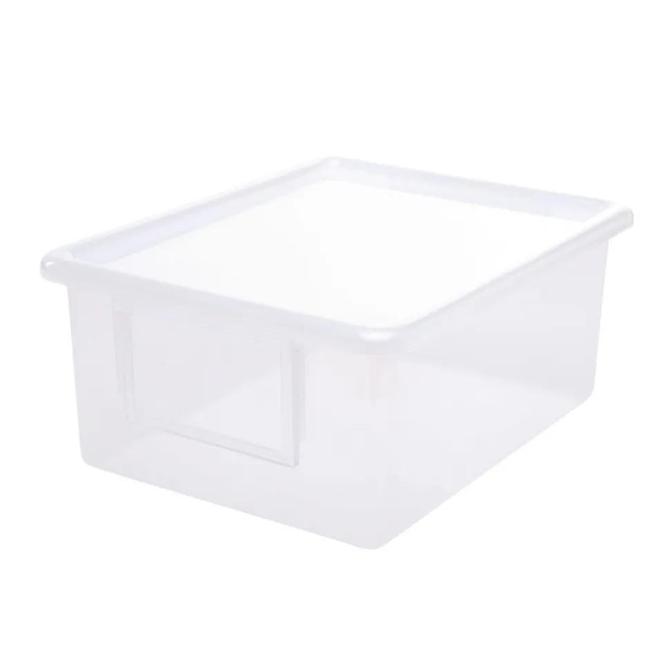 MyPerfectClassroom® Set of 4 Easy-Label Teaching Totes with Lids - Clear