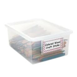 MyPerfectClassroom® Set of 4 Easy-Label Teaching Totes with Lids - Clear