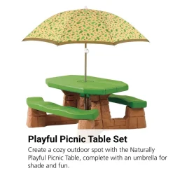 Naturally Playful Picnic Table With Umbrella
