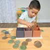 Natural Wooden Sorting Boxes & Sensory Stones Kit