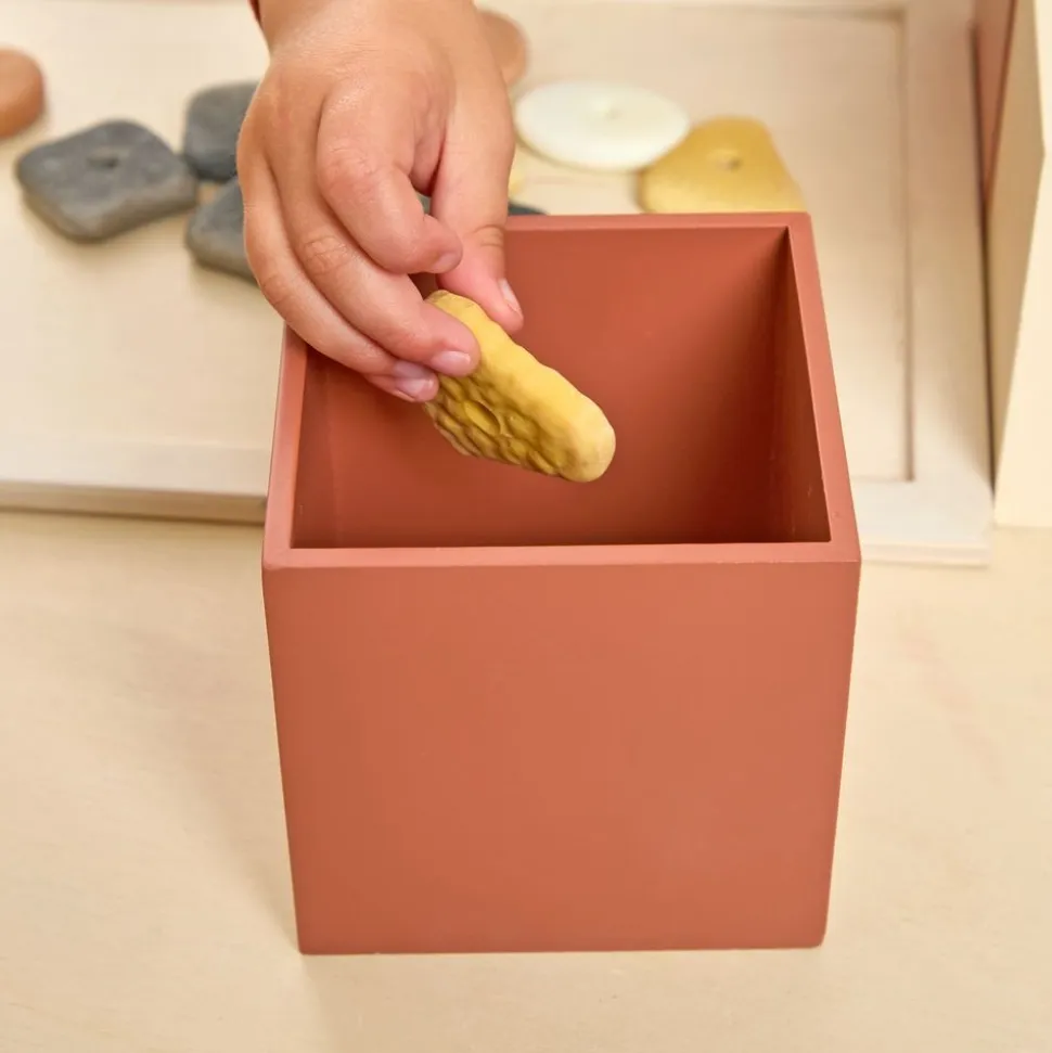 Natural Wooden Sorting Boxes & Threading Stones Kit