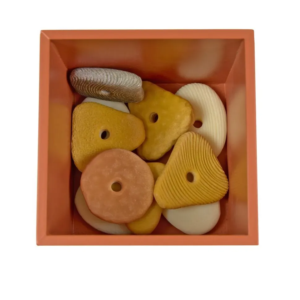 Natural Wooden Sorting Boxes & Threading Stones Kit