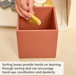 Natural Wooden Sorting Boxes & Threading Stones Kit