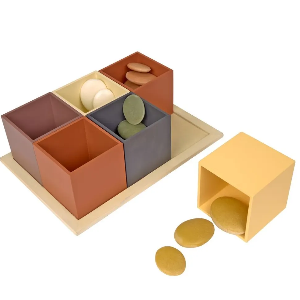 Natural Wooden Sorting Boxes & Natural Stones Kit