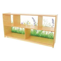 Nature View Acrylic Back Cabinet - 24" High
