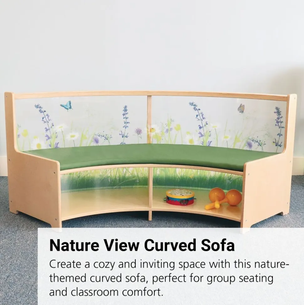 Nature View Curved Sofa with Cushion