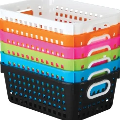 Neon Pop 6-Pack Medium Book Baskets