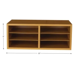 Oak 6-Slot Mail Center With Trays 6 Colors - 1 mail center, 6 trays