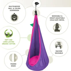 100% Organic Cotton Kids Hanging Nest with Suspension - Lilly