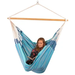 100% Organic Cotton Kingsize Hammock Chair - Habana Azure