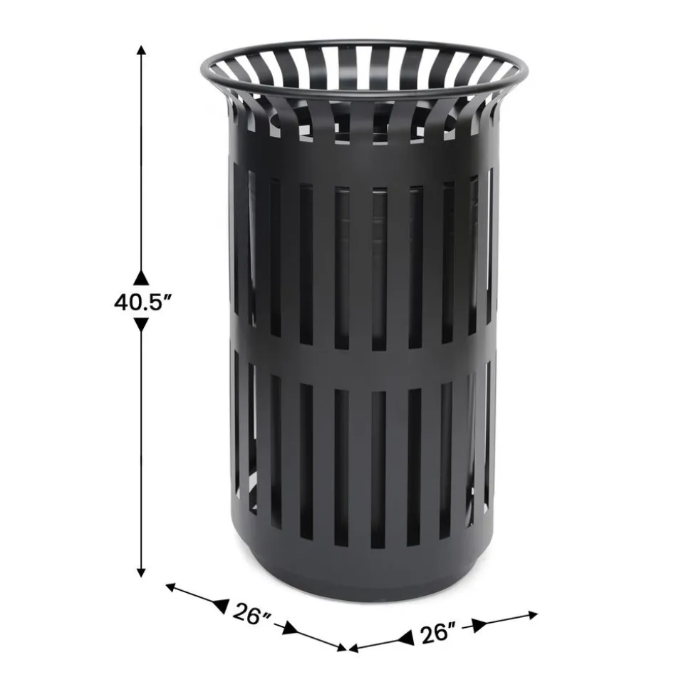 Outdoor 37 Gallon Trash Can Black