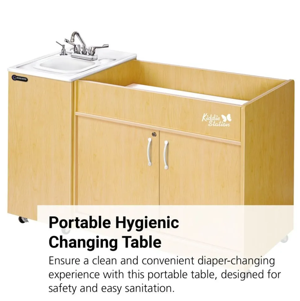 Ozark River® Portable Hygienic Changing Table with White ABS Top and Basin