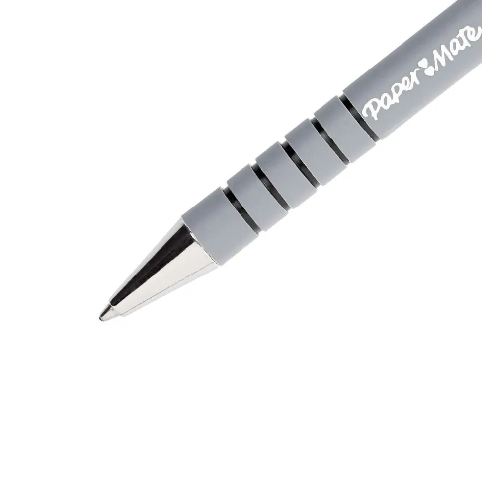 Paper Mate® FlexGrip Ultra Retractable Ballpoint Pens, Medium Point, Black, Box of 12