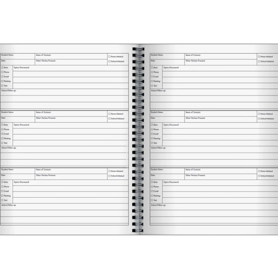 Parent Contact Record Book - Couture Style - 1 record book, 49 tabs
