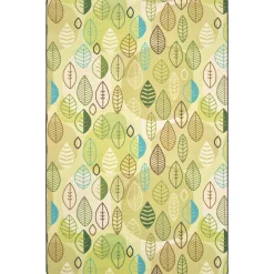 Peaceful Spaces Leaf 6' x 9' Rectangle Nature Colors