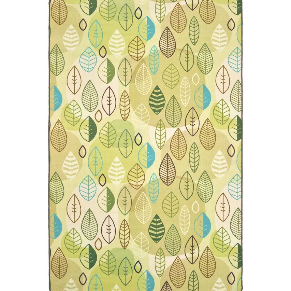 Peaceful Spaces Leaf 6' x 9' Rectangle Nature Colors