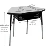 Petal Desk & 16" Stack Chair Set - Grey/Black (2-Pack/4-Piece)