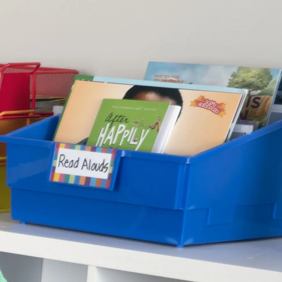Picture Book Library Bins With Dividers - 12-Pack Rainbow
