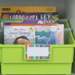 Picture Book Library Bins With Dividers - 12-Pack Rainbow