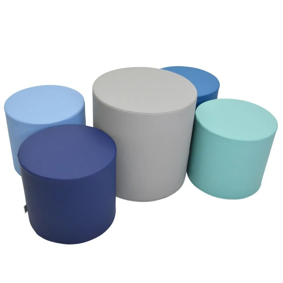 5 Piece Ottoman Set - Tranquility - Gray