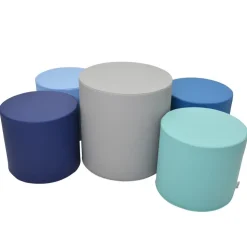 5 Piece Ottoman Set - Tranquility - Gray
