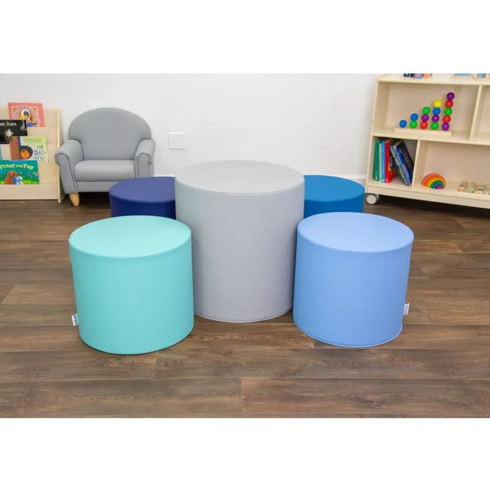 5 Piece Ottoman Set - Tranquility - Gray