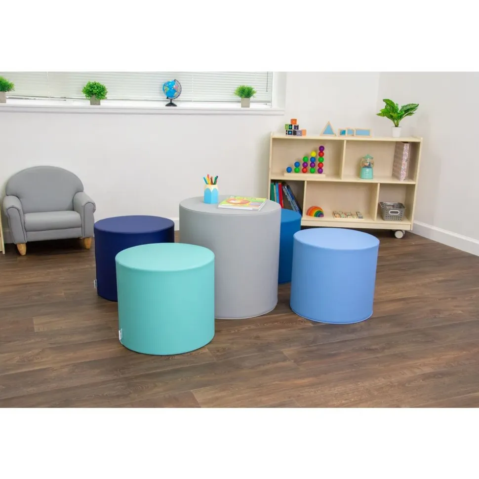 5 Piece Ottoman Set - Tranquility - Gray