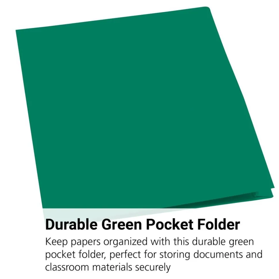 Plastic Pocket Folder, Green