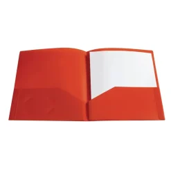 Plastic Pocket Folder, Red