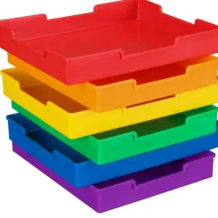 Plastic Trays - Set Of 6 - Grouping Colors