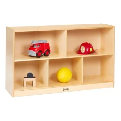 Preschool Mobile Divided Shelf Storage - Plywood Back, 29-1/2"H