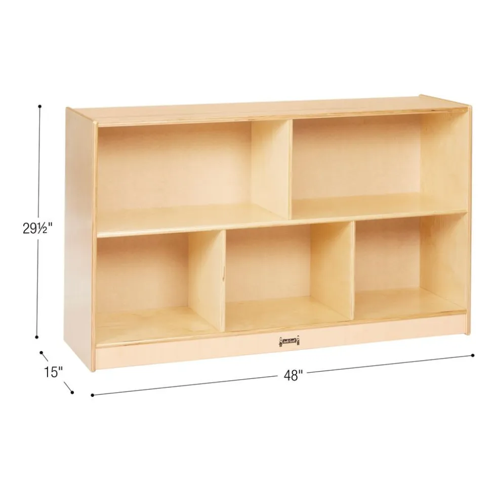 Preschool Mobile Divided Shelf Storage - Plywood Back, 29-1/2"H